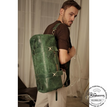  Кожаная сумка "Тайлер" (изумруд) 